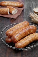Fresh bread baguettes
