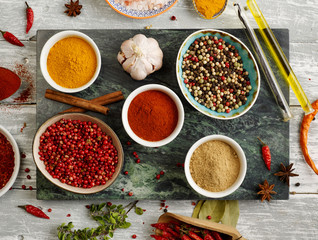 Rustic spices and herbs