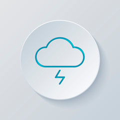 cloud and lightning. simple outline icon. linear symbol with thi