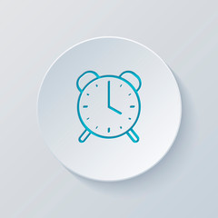old alarm clock, simple icon, linear symbol with thin outline. C