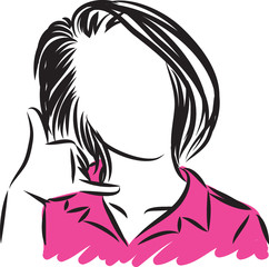 woman phone call gesture vector illustration