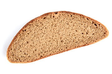 Rye bread isolated on white background.