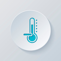Thermometer, cold. subzero temperature. Cut circle with gray and