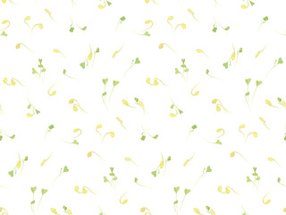 Radish and soy sprouts. Plants for salads. Useful greens. Salad of South Korea. Young sprouts daikon. Dietary products.