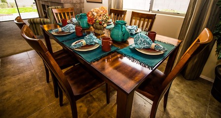 Wooden Table And Chairs Eating Area