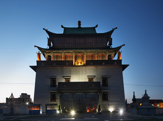 Temple of Boddhisattva Avalokiteshvara. Gandantegchinlen Monastery in Ulaanbaatar. Mongolia