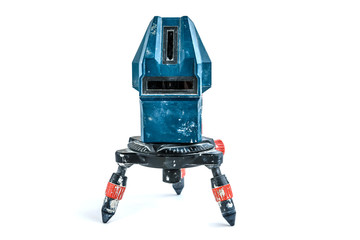 Fototapeta premium Working laser level isolated on white background. 