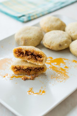 Stuffed Meatballs with Minced Meat icli kofte / Boiled kibbeh / Turkish Traditional Haslama Food Falafel