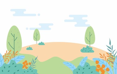 Flat Nature landscape vector illustration