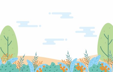Flat Nature landscape vector illustration
