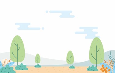 Flat Nature landscape vector illustration