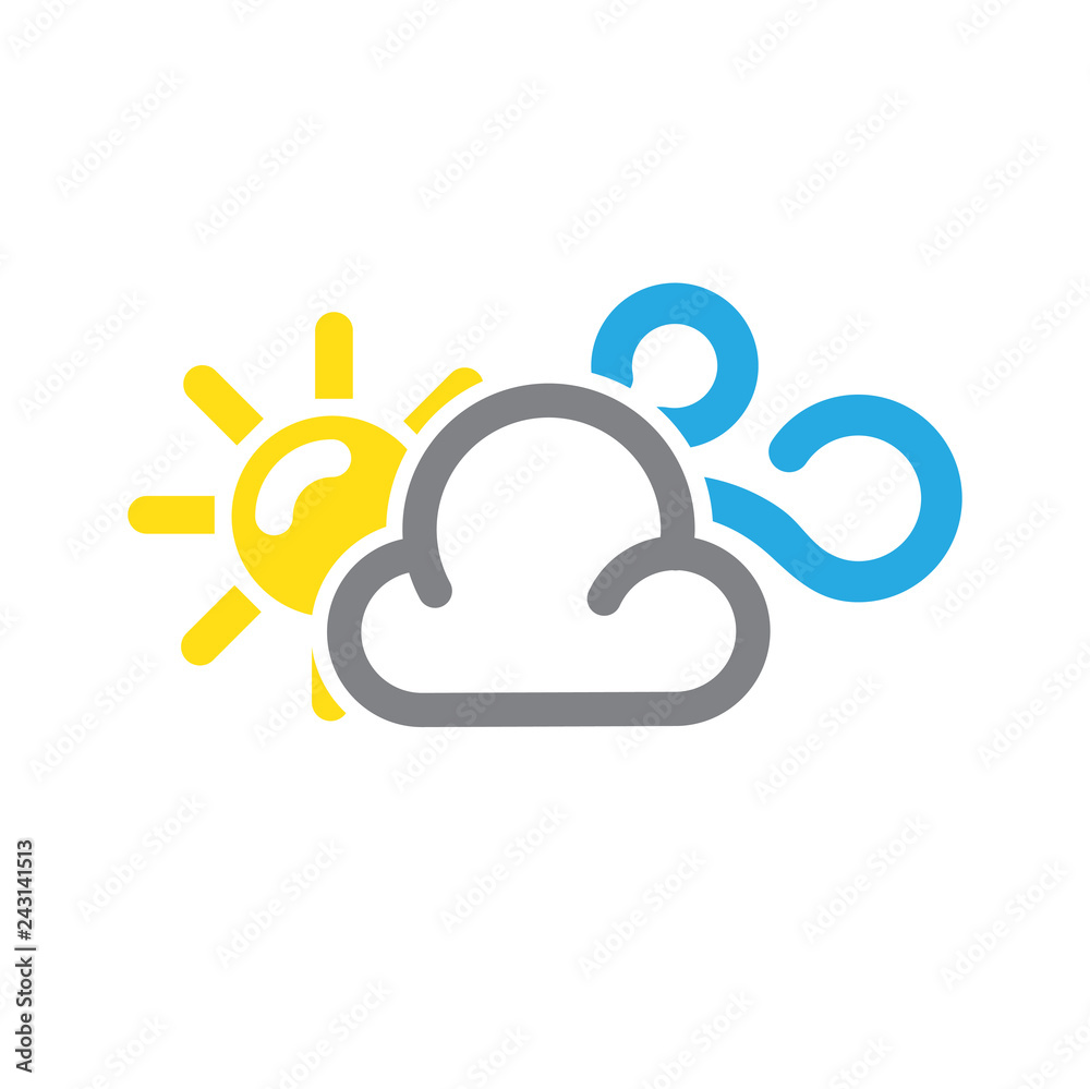 Fototapete Waether icon on white background for graphic and web design, Modern simple vector sign. Internet concept. Trendy symbol for website design web button or mobile app