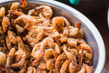 Dried shrimp, delicacy widely used as an ingredient in the thai food.Thailand.