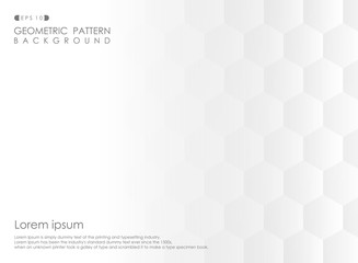 Abstract of pentagon geometric pattern gradient white background.