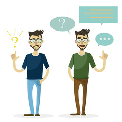 business clipart two guys in glasses at the presentation