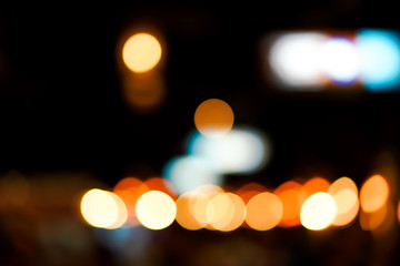 minimal blurry and bokeh black theme and yellow, orange, blue, white for text or magazine background.