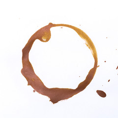 tee or coffee cup rings isolated on a white background.