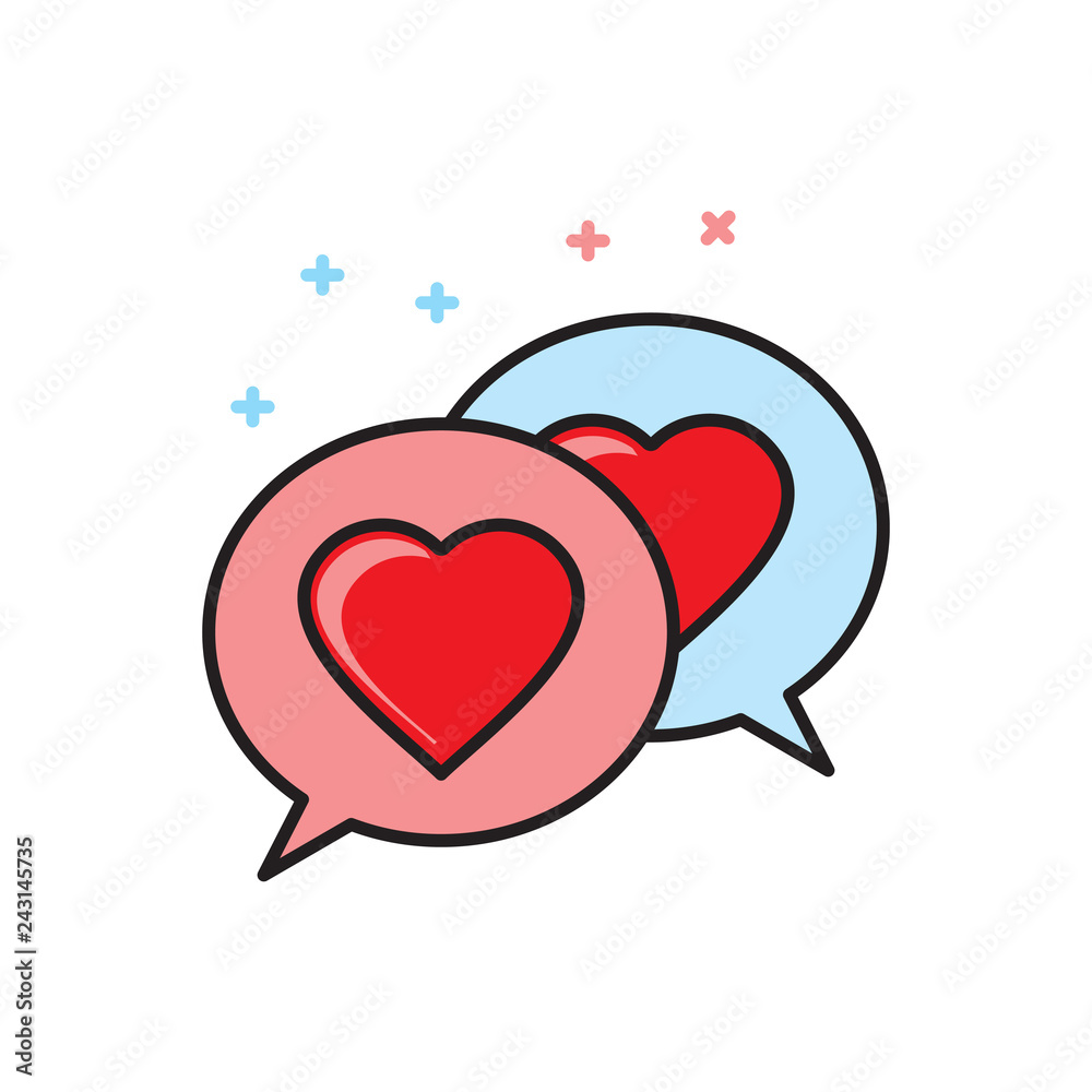 Poster love message icon on white background for graphic and web design, modern simple vector sign. interne