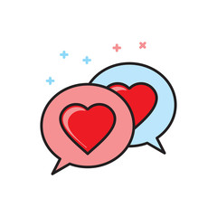 Love message icon on white background for graphic and web design, Modern simple vector sign. Internet concept. Trendy symbol for website design web button or mobile