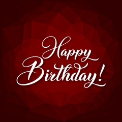 Happy Birthday Red Polygonal Background