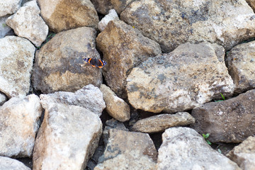 old stone wall of stones