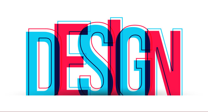 The word Design, vector illustration.