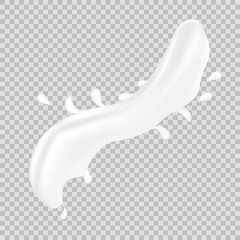 Realistic milk splash and pouring.