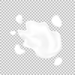 Realistic milk splash and pouring.