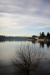 Sesto Calende. sunset on the river