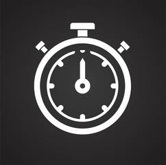 Time icon on black background for graphic and web design, Modern simple vector sign. Internet concept. Trendy symbol for website design web button or mobile app