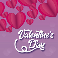 valentines day card with hearts