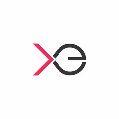 letters xe symbol logo vector