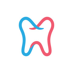 simple tooth line art logo vector