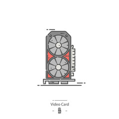 Video card - Line color icon