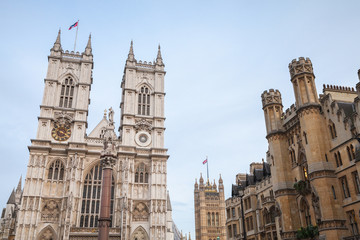Fototapeta na wymiar Westminster Abbey facade, London city