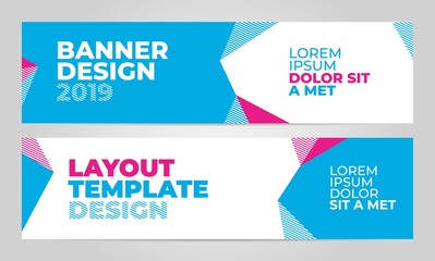 Layout banner template design for winter sport event, tournament or championship. 2019 trend.