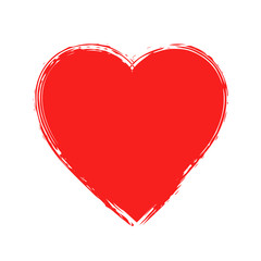 Grunge red heart. Isolated on white background.Vector element