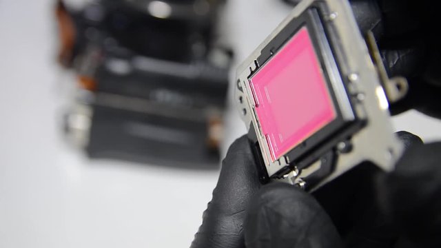 camera repair, camera sensor for a digital camera close-up, matrix.