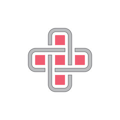 plus line geometric logo vector