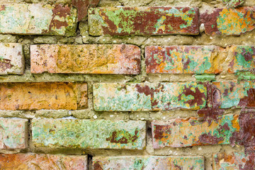 old colored brick wall