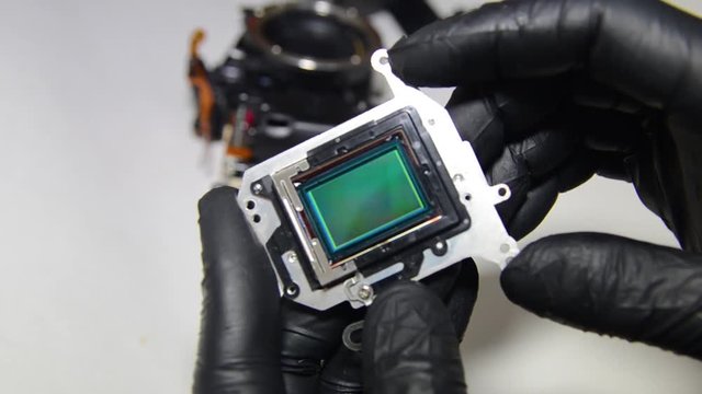 camera repair, camera sensor for a digital camera close-up, matrix.