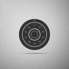 Safe combination lock wheel icon isolated on grey background. Protection concept. Password sign. Flat design. Vector Illustration
