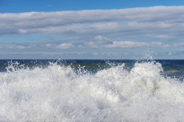 Splashing white wave