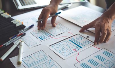 ux Graphic designer creative  sketch planning application process development prototype wireframe...