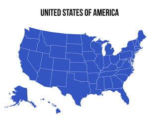 United States Of America Map USA Vector Isolated - Powered by Adobe