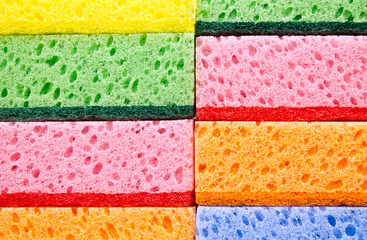 colorful sponges texture closeup