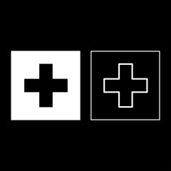 Obraz premium Flag of Switzerland icon set white color illustration flat style simple image