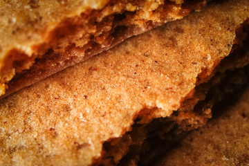 Cookies with honey. Extreme macro photography.
