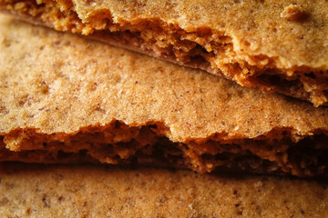 Cookies with honey. Extreme macro photography.