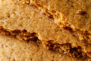 Cookies with honey. Extreme macro photography.